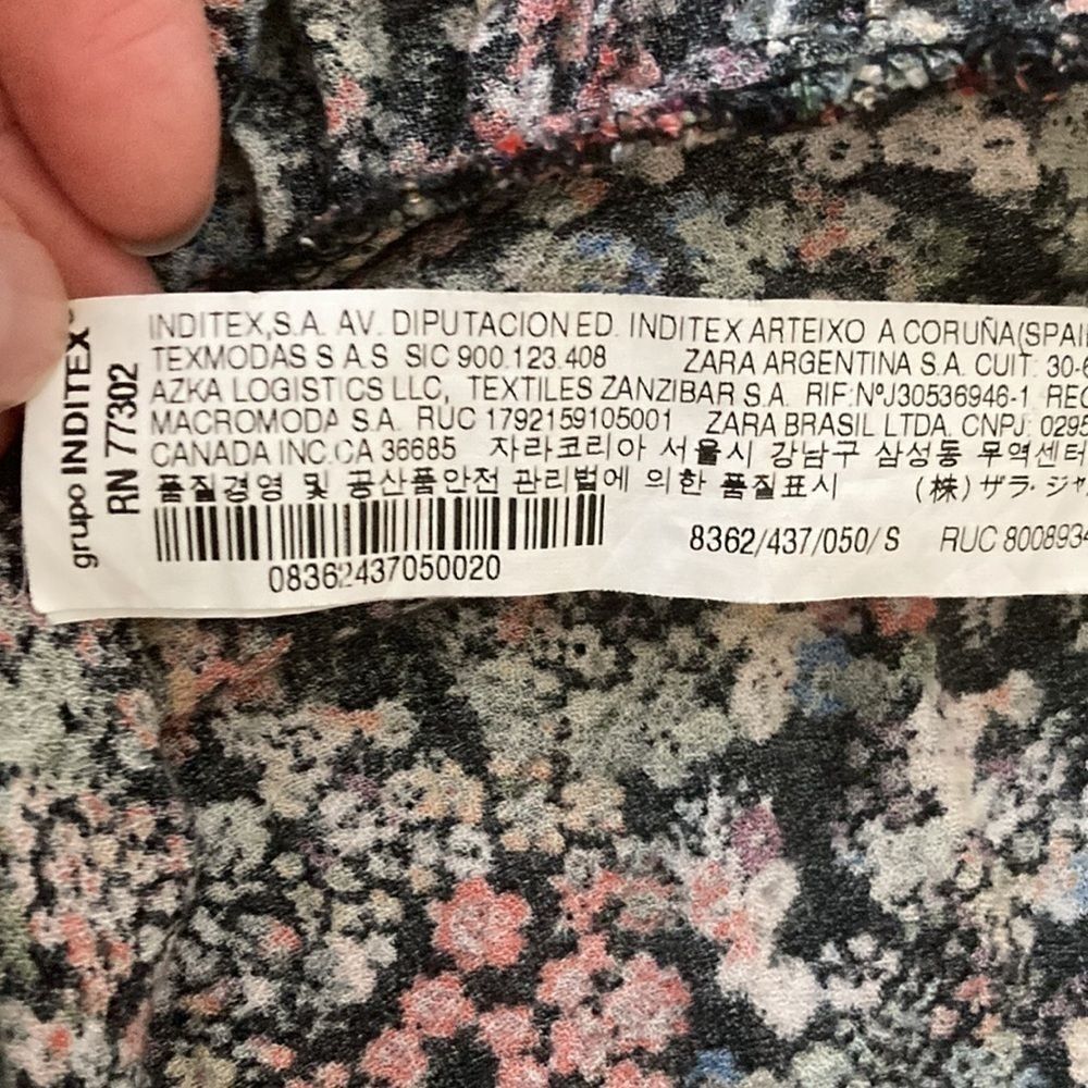 Zara Trafaluc Collection Black Floral Boho Tiered Ruffle Fall Tunic Mini Dress - Picture 13 of 16